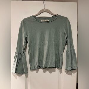 A&F Light Green Top w/Cropped Sleeves
